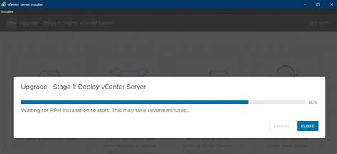 Unfortunately, this doesn't take minutes but several hours until it. . Vcenter waiting for rpm installation to start